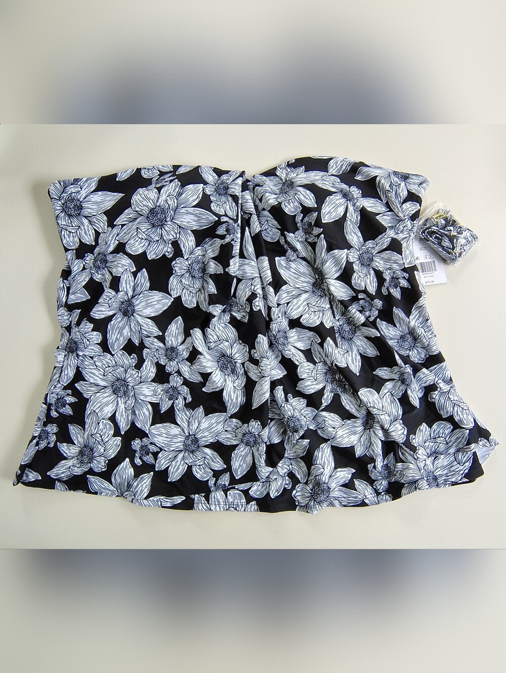 Crown & Ivy women's strapless tankini swimwear top 3X